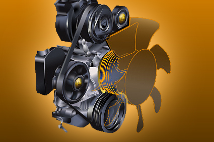 ilustración técnica de un motor (illustrator CS2)